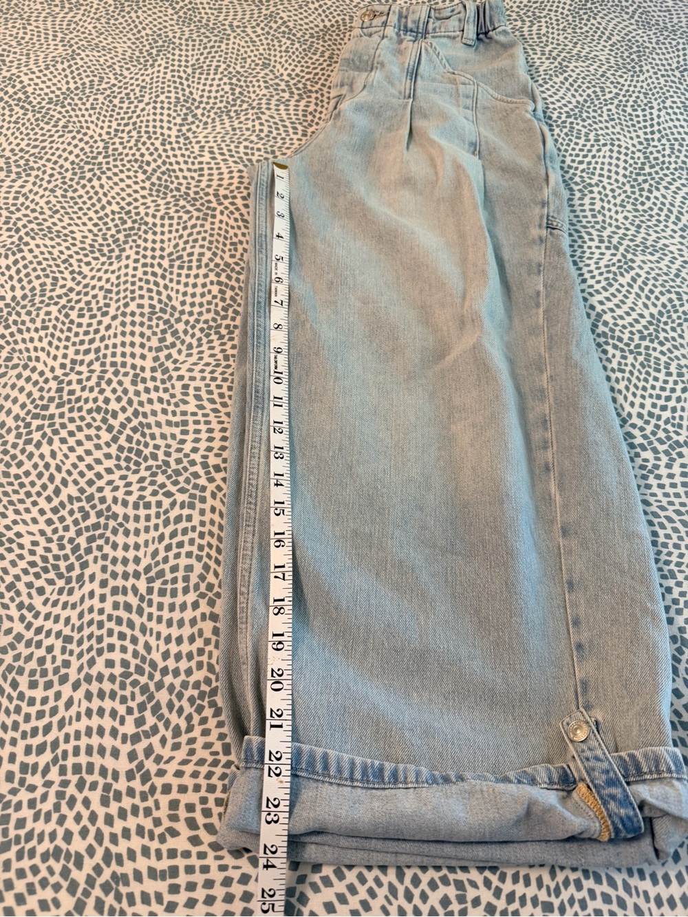 We The Free Free People La Vida Pull-On Wide Leg Jeans Bleached Blue NWOT - Picture 12 of 16